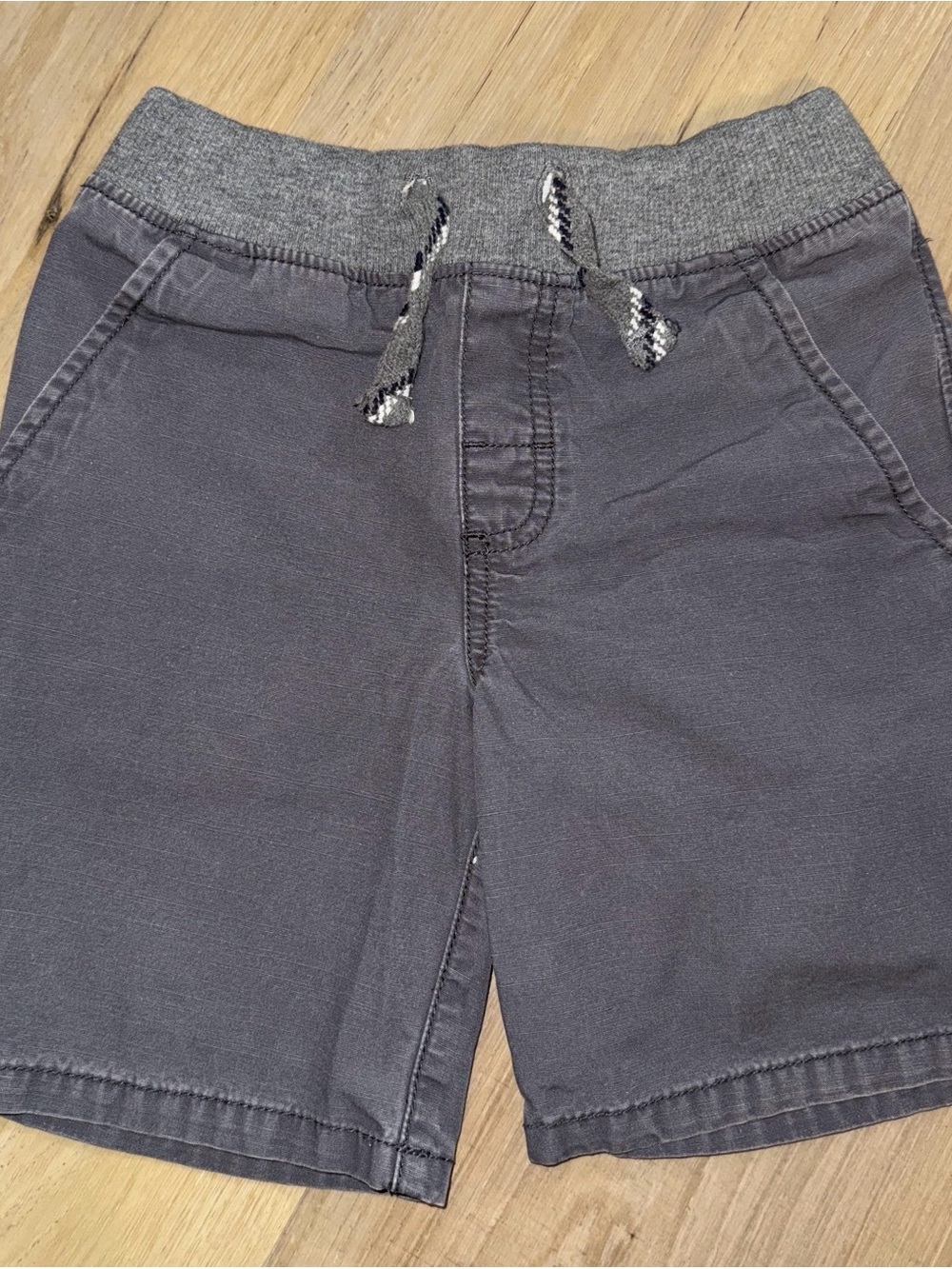 Kids Gray Knit-Waist Pull-On Shorts